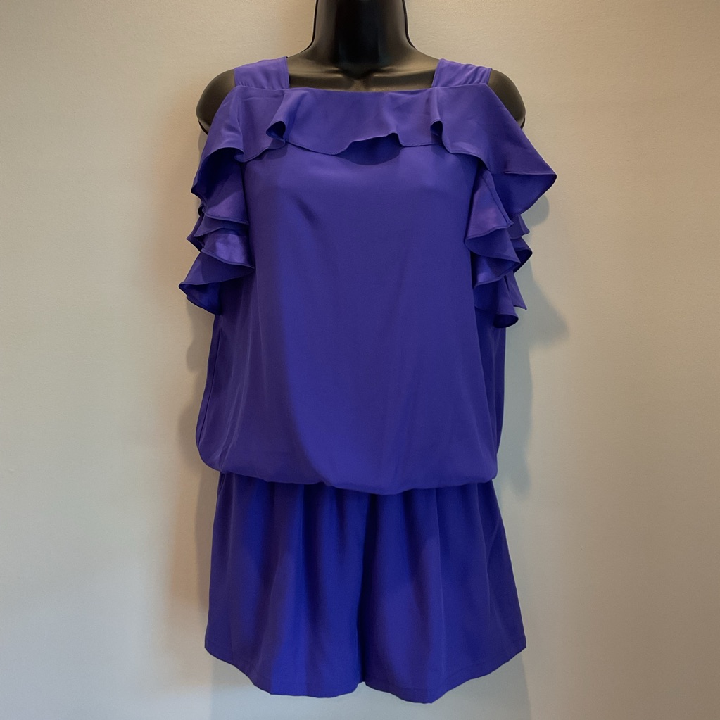 Nwt Amanda Uprichard 100% Silk Ruffle Romper